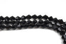 4mm JET BLACK Bicone Glass Crystal Beads, Opaque Faceted Beads, about 120 beads, bgl1485