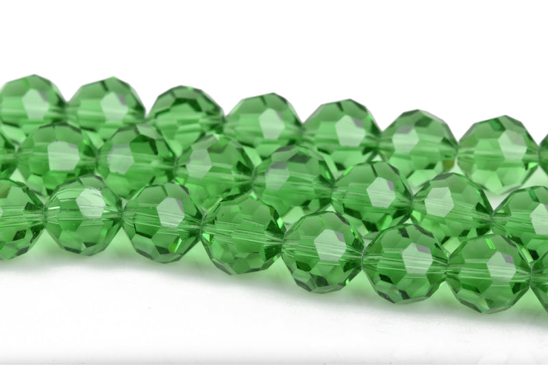4mm GREEN Glass Crystal Round Beads, Transparent Faceted Beads, 100 beads, bgl1525