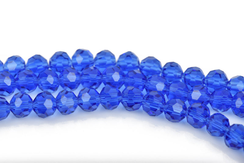 4mm SAPPHIRE BLUE Glass Crystal Round Beads, Transparent Faceted Beads, 100 beads, bgl1529