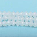 4mm SNOWFLAKE WHITE Rondelle Crystal Beads, Faceted Opaque Glass Crystal Beads, 145 beads, bgl1535