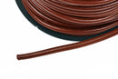 5mm COGNAC Round Licorice Leather, European Leather Cord, flexible, 1 yard (3 feet), cor0106