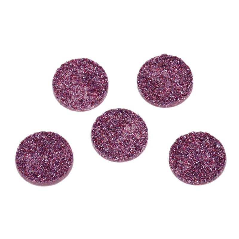 10 Round Resin Metallic HOT PINK Purple Magenta Druzy Cabochons, faux glitter druzy, 12mm, cab0473