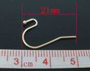 200 (100 pairs) rose gold plated earring blanks, Wire Fish Hook with Ball, French Hook, fin0595