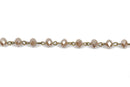 1 yard CARAMEL BROWN TAUPE Crystal Rondelle Rosary Chain, bronze, 8mm faceted rondelle glass beads, fch0493a