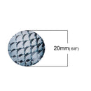 10 MERMAID Fish Scales Glass Dome Cabochons, Sharkskin Grey, Round Glass Dome Seals Cabochons, 20mm  (about 3/4" diameter) cab0475