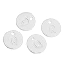 10 Letter Q Alphabet Charms Silver Plated Monogram, double sided round disc letter charms, dot charms, 12mm, (1/2") chs2562