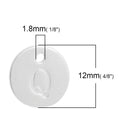 10 Letter Q Alphabet Charms Silver Plated Monogram, double sided round disc letter charms, dot charms, 12mm, (1/2") chs2562