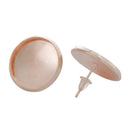 10 Rose Gold Metal POST Earrings for Cabochons (5 pairs), bezel tray fits round 18mm cabochons, fin0597