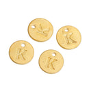 10 Letter K Alphabet Charms Gold Plated Monogram, double sided round disc letter charms, dot charms, 12mm, (1/2") chg0459