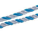 5mm Satin Twist Cord for Handfasting, Cotton and Satin Polyester Cord, TURQUOISE BLUE and WHITE, 5 meters (15+ feet), cor0116