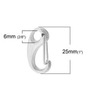 5 Silver Plated Metal Lobster Lever Clasps for Key Rings, Jewelry, Crafts, 25mm long, fcl0204