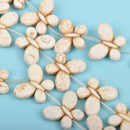 25x20mm WHITE Howlite Butterfly Charm Beads, full strand, 15 beads, how0561