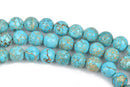 8mm Turquoise Blue VARISCITE Beads, Smooth Round Beads, Round Gemstone Beads, full strand, 50 beads per strand, gms0035