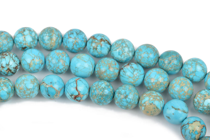 12mm Turquoise Blue VARISCITE Beads, Smooth Round Beads, Round Gemstone Beads, full strand, 33 beads per strand, gms0033