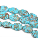 18mm Turquoise Blue VARISCITE Beads, Smooth OVAL Gemstone Beads, full strand, 22 beads per strand, gms0038