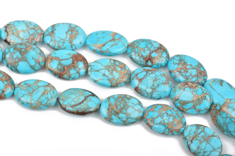 26x18mm Turquoise Blue VARISCITE Beads, Smooth OVAL Gemstone Beads, full strand, 16 beads per strand, gms0039