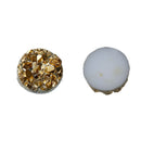 50 Round Resin Sparkly Gold DRUZY CABOCHONS, white backs, faux druzy, 10mm, cab0462b