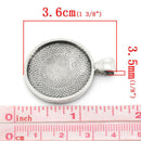 5 Silver Bezel TRAYS for Resin, Cabochons, antiqued silver, silver tone, dark silver, textured, fits 25mm (1") inside tray chs2435