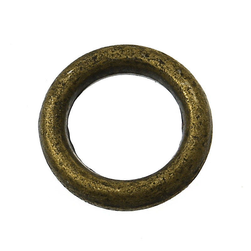 6mm Bronze Soldered Closed Jump Rings, 16 gauge, 1.2mm thick, 6mm OD, 3.6mm ID, 50 pcs, jum0173