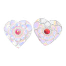 15 HEART Resin Sparkly CABOCHONS, decoden, iridescent kawaii flatbacks, 21mm (3/4") cab0465