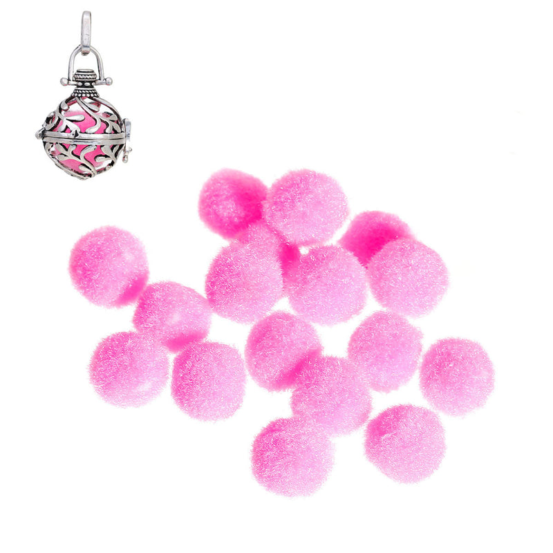 10 OIL DIFFUSER Puff Balls, Pink Fiber Balls Fits 14-20mm Mexican Angel Caller Wish Box Essential Oil Perfume Diffuser, cft0027
