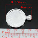 5 Silver Plated Bezel TRAYS for Resin, Cabochons, bright silver, textured, fits 25mm (1") inside tray chs2447