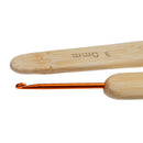 Set of 10 Crochet Hooks, wood handles, aluminum hooks, sizes 1mm through 6mm, tol0605