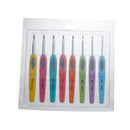 Set of 8 Aluminum Crochet Hooks, with soft flexible grips, sizes 2.5mm (size 4) through 6mm (size 10), tol0607