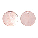10 Rose Gold Charm Pendants, Stamped with "I love you to the moon n back" 17mm, cho0149