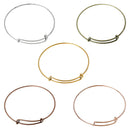 5 Bangle Charm Bracelets, mixed colors, adjustable size expandable to fit medium to large wrist, thick 13 gauge, 9-1/2" fin0572