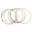 5 Bangle Charm Bracelets, mixed colors, adjustable size expandable to fit medium to large wrist, thick 13 gauge, 9-1/2" fin0572