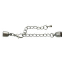 5 Sets Silver End Cap Clasps for Kumihimo Jewelry, Leather Cord End Connectors, Chain Bails, Bead Caps, Fits 6mm cord, fcl0196