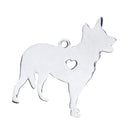 2 Stainless Steel AUSTRALIAN CATTLE DOG Charm Pendants, Dog Shape Charms, Design Metal Stamping Blanks 33x28mm, 15 gauge, chs2659