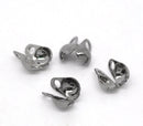 100 pcs Gunmetal Calottes End Crimps Beads Ball Chain Connector Clasp, clam shell ball bead chain clap, (Fits 2mm Ball Chain)  fin0575
