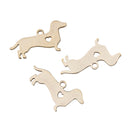 2 GOLD Stainless Steel DACHSHUND Charm Pendants, Dog Shape Charms, Design Metal Stamping Blanks 30x16mm, 15 gauge, Chg0480