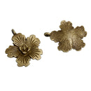 10 Bronze FLOWER Charm Pendants, antiqued bronze metal, 21x18mm, chb0442