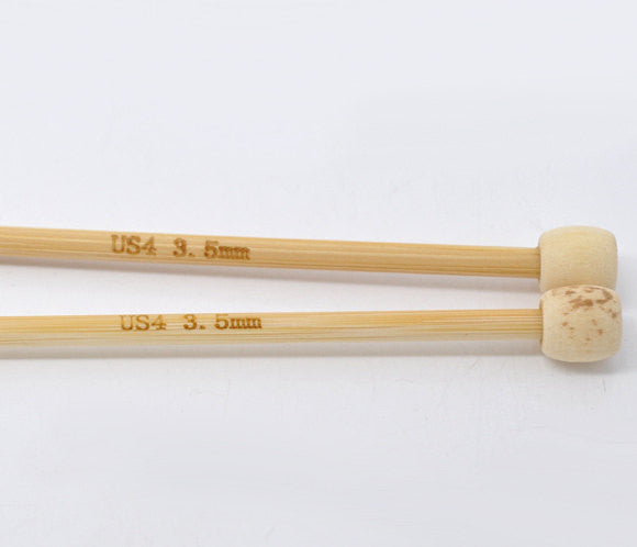 Pair of Bamboo Knitting Needles, US Size 4, 3.5mm, 13" long knt0133