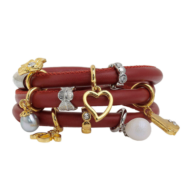 2 PINK Round Leather Triple Wrap Bracelet Blanks, Magnet Clasp, 5mm Polyurethane Licorice Leather, 23-5/8" long cor0134