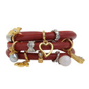 2 RED Round Leather Triple Wrap Bracelet Blanks, Magnet Clasp, 5mm Polyurethane Licorice Leather, 23-5/8" long cor0118