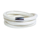 WHITE Round Leather Triple Wrap Bracelet Blanks, Magnet Clasp, 5mm Polyurethane Licorice Leather, 23-5/8" long cor0119