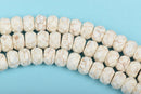 12mm WHITE Howlite FACETED Rondelle Beads, trade beads, full strand, about 54 beads, how0590