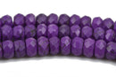 10mm PURPLE Howlite FACETED Rondelle Beads, trade beads, full strand, about 65 beads, how0602