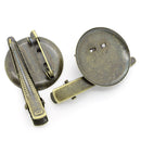 10 Bronze Alligator Prong Clip Brooches with Pin Needle, round cabochon bezel tray, (Tray fits 28mm), fin0600