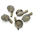 10 Bronze Alligator Prong Clip Brooches with Pin Needle, round cabochon bezel tray, (Tray fits 28mm), fin0600