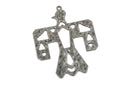 2 Gunmetal THUNDERBIRD Pendants, Southwest Style Pendant Charms, 2.5" long cho0158