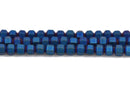 3mm Matte Blue Iris HEMATITE HEXAGON Beads, Titanium coated gemstone beads, full strand, 150 beads, ghe0127