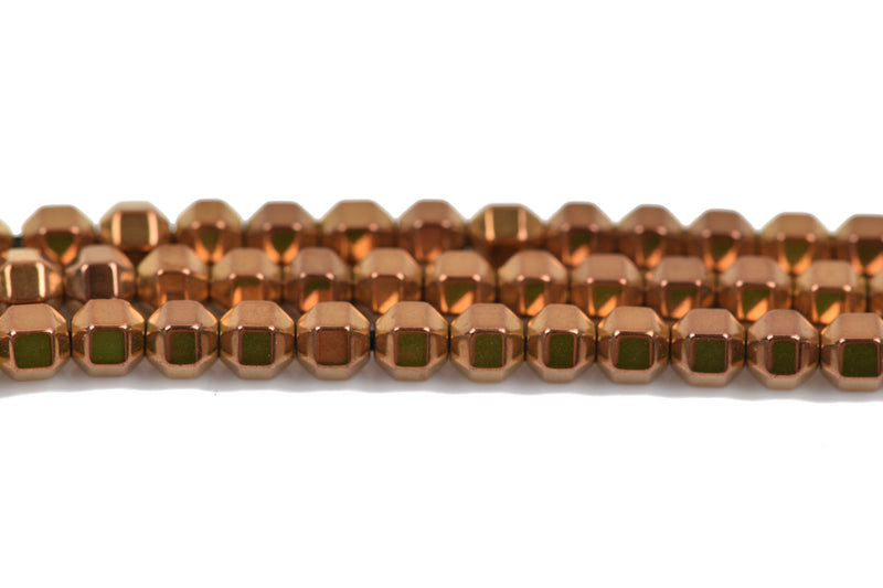 3mm Shiny Dark Bronze HEMATITE HEXAGON Beads, Titanium coated gemstone beads, full strand, 150 beads, ghe0135