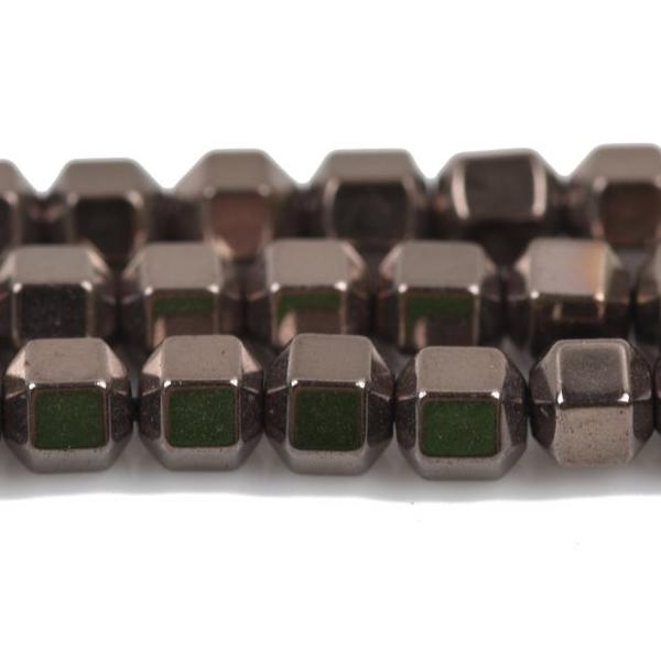 3mm Shiny Dark Grey HEMATITE HEXAGON Beads, Titanium coated gemstone beads, full strand, 150 beads, ghe0136