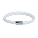 2 WHITE Round Leather Single Wrap Bracelet Blanks, Magnet Clasp, 5mm Polyurethane Licorice Leather, 9" long cor0120