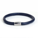 DARK NAVY BLUE Round Leather Single Wrap Bracelet Blanks, Magnet Clasp, 5mm Polyurethane Licorice Leather, 9" long cor0124